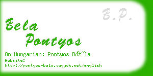 bela pontyos business card